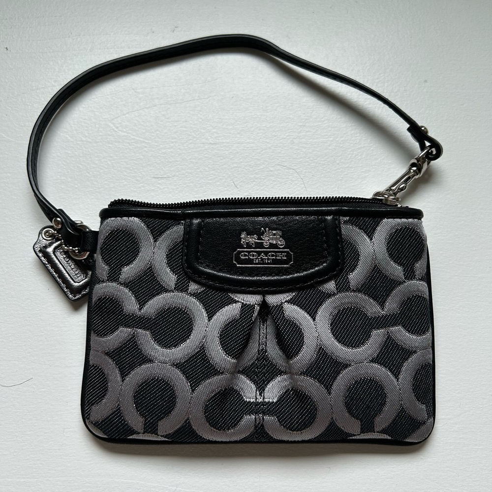 Coach Black signature Wristlet